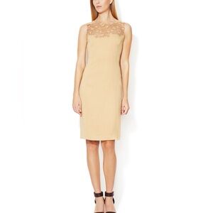 Versace Tan Vintage Dress with Lace Detail